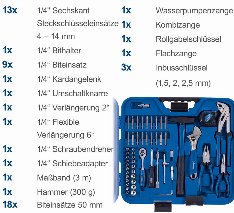 Scheppach TB99 Werkzeugkoffer klappbar 90Teile für 44,91€ (statt 60€)