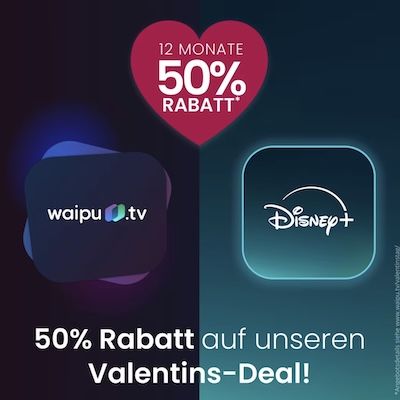 😍 HAMMER! 📺 Ab 9,50€ mtl. – 50% Rabatt auf waipu.tv Perfect Plus inkl. Disney+