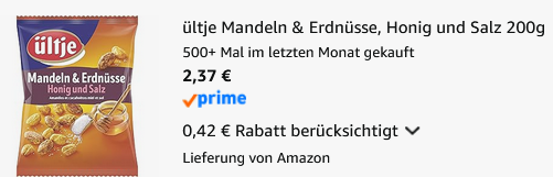 🥜 200g ültje Mandeln & Erdnüsse, Honig & Salz ab 2,37€ (statt 3,49€) 🥜 200g ültje Mandeln & Erdnüsse, Honig & Salz ab 2,37€ (statt 3,49€)
