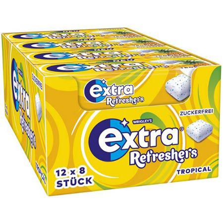 12 x 8er Pack Extra Refreshers Tropical Kaugummi ab 8,64€ (statt 12€)