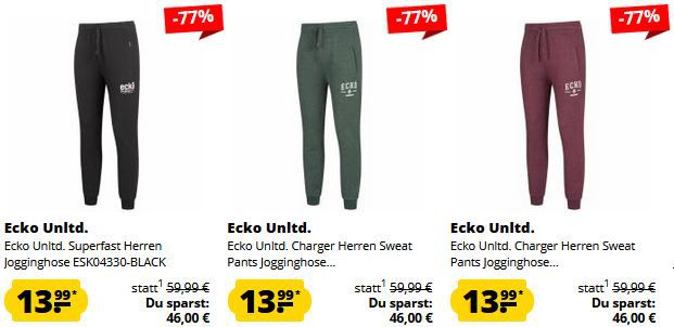 Ecko Unltd. Jogginghosen Fixpreis Sale + ab 13,99€ zzgl. VSK (statt 30€)