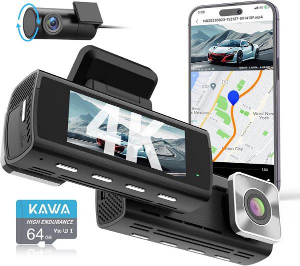 KAWA D10 4K Dashcam mit KI & Nachtsicht inkl. SD Karte für 89,19€ (statt 148€)