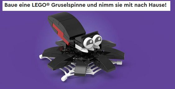 Gratis: LEGO Gruselspinne bei Bauaktion in LEGO® Stores am 30.10.