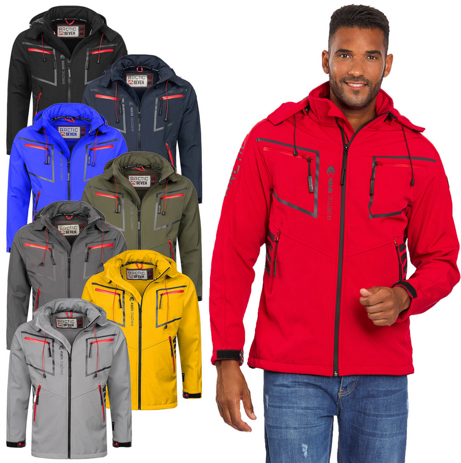 Arctic Seven AS088 Herren Softshell Funktions Outdoor Jacke für 54,90€ (statt 64€)