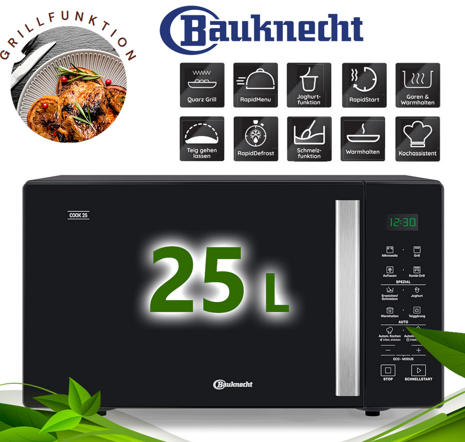 Bauknecht MW253SM2 Grill & Microwelle 25l für 74,99€ (statt neu 111€)