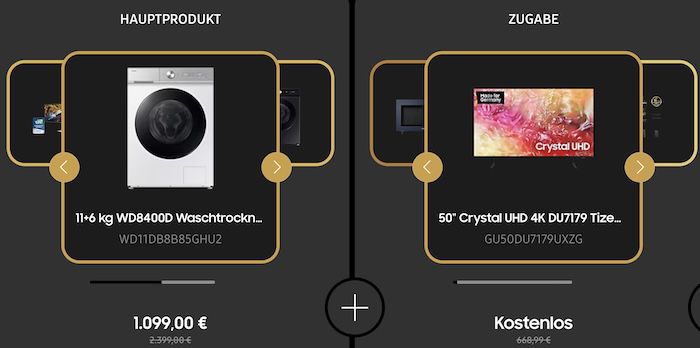 🔥 Samsung 11+6 kg WD8400D Waschtrockner + 50 Fernseher für 1.044€ (statt 1.548€)