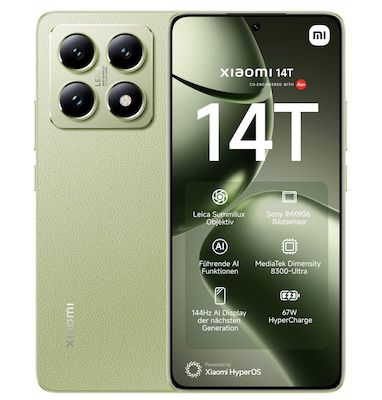 🔥📱 Xiaomi 14T mit 256GB in Lemon-Green für 283,99€ (statt 369€)