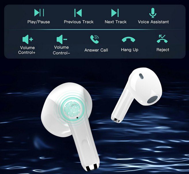 DIAIDIAI BT 5.3 InEar Kopfhörer mit 4 Mics & Touch Control für 10,99€ (statt 22€)