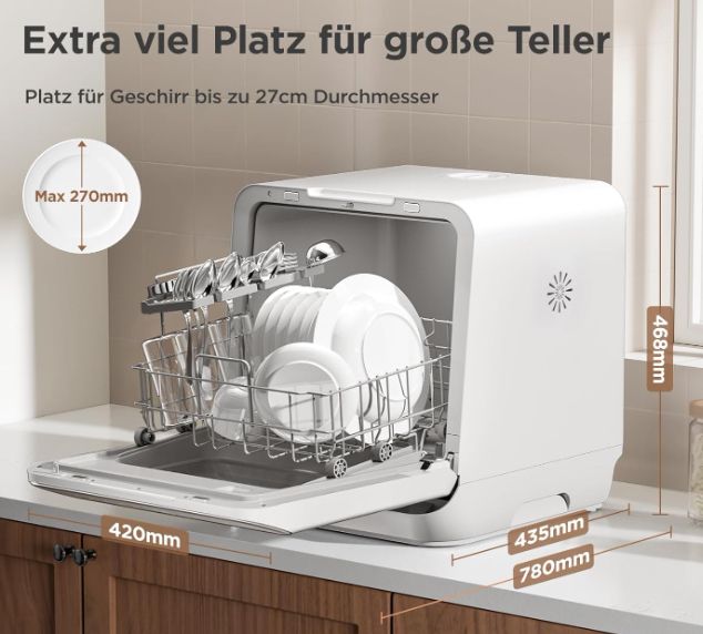 🍽️ Midea Tischgeschirrspüler für 3 Gedecke für 219,99€ (statt 330€)