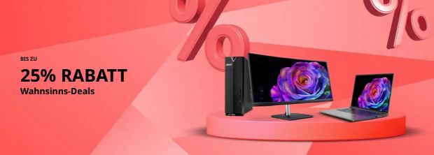 🔥 Acer Wahnsinns Deals mit bis zu 25% Rabatt auf Laptops, Monitore, PCs