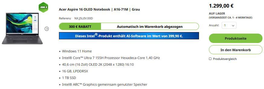 🔥 Acer Wahnsinns Deals mit bis zu 25% Rabatt auf Laptops, Monitore, PCs