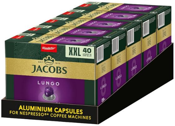 ☕ 200er Pack Jacobs Lungo Intenso 8 Kaffeekapseln ab 39,89€ (statt 50€)
