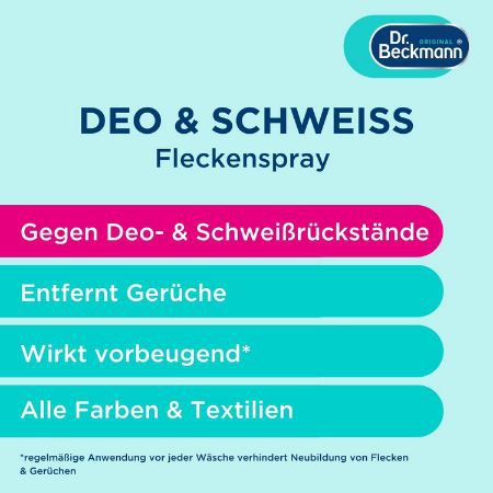 Dr. Beckmann Fleckenspray Deo & Schweiß, 250ml ab 1,79€ (statt 2,69€)