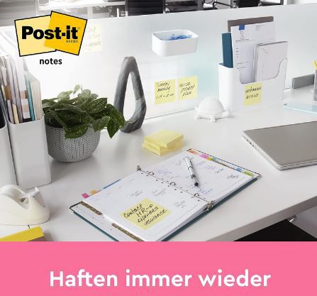 12 x 100 Blatt Post it Notizen, Kanariengelb ab 7,68€ (statt 14€)