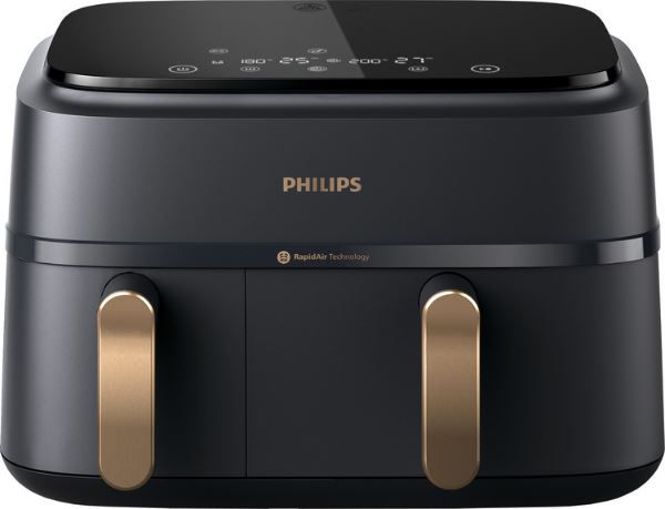 🍟 Philips NA352 Dual Basket Heißluftfritteuse, 9L für 139€ (statt 160€)