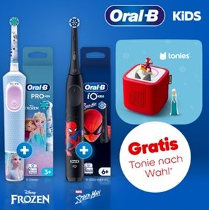 Wieder da! Beim Kauf einer Oral-B Kinderzahnbürste + Aufsteckbürsten eine tonies Hörfigur gratis dazu