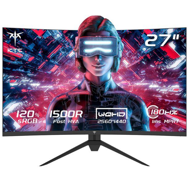 🖥️ KTC H27S17 – 27 Zoll Curved 180Hz QHD Gaming Monitor für 116,22€ (statt 150€)