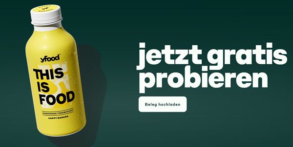Wieder da! Trinkmahlzeit YFood gratis ausprobieren