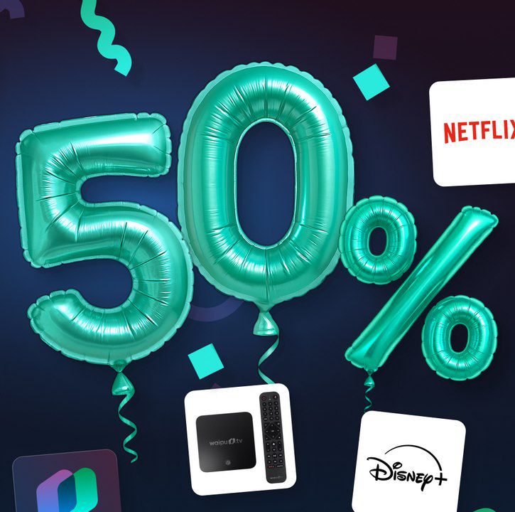 🧨➡️ waipu Geburtstag mit 50% Rabatt – inkl. Netflix, Disney+ oder ohne