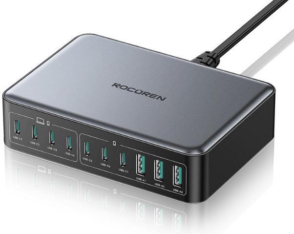 Rocoren 480W GaN USB C Ladegerät mit 10 Ports für 39,27€ (statt 52€)
