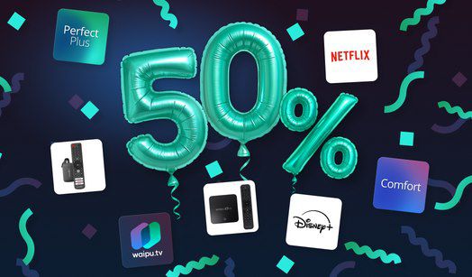 🧨➡️ waipu Geburtstag mit 50% Rabatt   inkl. Netflix, Disney+ oder ohne
