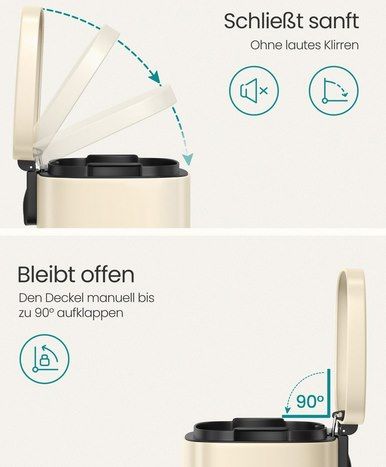 🗑️ SONGMICS Treteimer aus Edelstahl mit Pedal für 49,99€ (statt 70€)