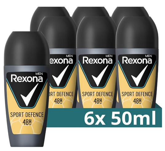 6x Rexona Men Sport Defence Anti Transpirant Deo Roll On für 9,76€ (statt 15€)