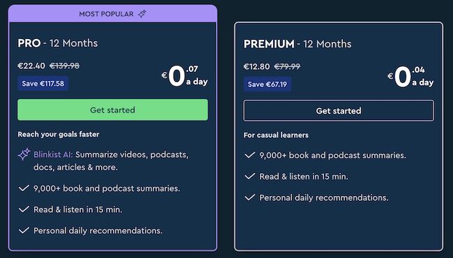 📚 Blinkist Premium Sachbuch Zusammenfassungen für 12,80€ (statt 80€) oder Pro für 22,40€ (statt 140€) 📚 Blinkist Premium Sachbuch Zusammenfassungen für 12,80€ (statt 80€) oder Pro für 22,40€ (statt 140€)