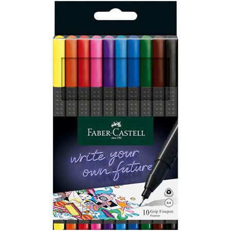 🖋️ 10er Pack Faber Castell 151610 Grip Fineliner, 0,4mm ab 2,09€ (statt 5€)