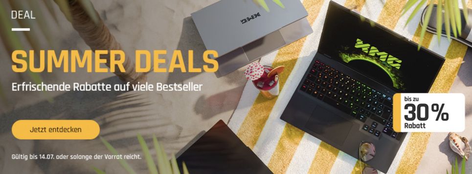 🔥 XMG & Schenker Sommer Deals + bis 30% Extra auf Gaming Laptops
