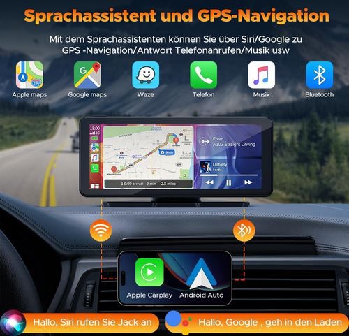 Volam 6,86 CarPlay Screen für Apple Carplay & Android mit 2,5K Kamera für 59,99€ (statt 120€)