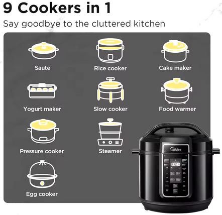 🍲 Midea CS6037W 9 in 1 Multikocher mit 8L für 81,39€ (statt 100€)