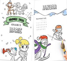 Hurra Helden: Personalisierter Ausmalkalender 2026 als PDF gratis