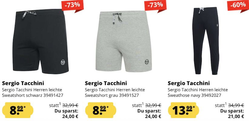 👕 SportSpar: Sergio Tacchini Sale ab 4,99€ + 5€ Gutschein ab 60€