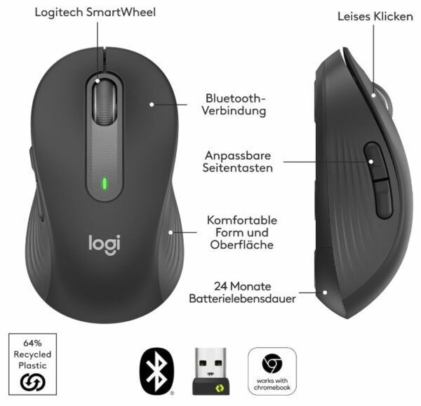 🖱️ Logitech Signature M650 Kabellose Maus in Schwarz für 25,99€ (statt 32€)