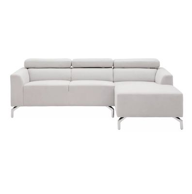 Bessagi Home Wohnlandschaft Filou in Hellgrau Samt für 408€ (statt 566€)