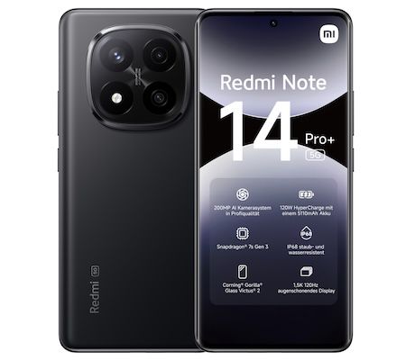 🤯 Xiaomi Redmi Note 14 Pro+ (256 GB) für 1€ + o2 Allnet 35GB für 19,99€ mtl.