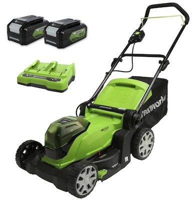 Greenworks G24X2LM41 Akku-Rasenmäher inkl. 2x24V 4Ah + Ladegerät für 209€ (statt 310€)