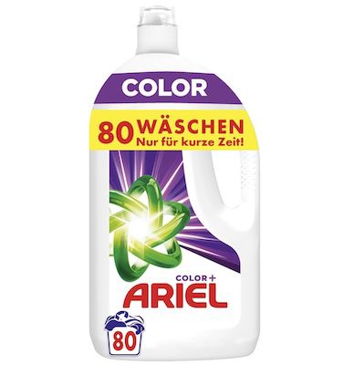 🌈 Ariel Color+ Flüssigwaschmittel, 80 WL für 13,99€ (statt 17€)