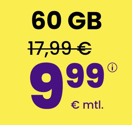 sim24 Allnet-Flat mit 60GB 5G für NUR 9,99€ mtl. + monatlich kündbar!