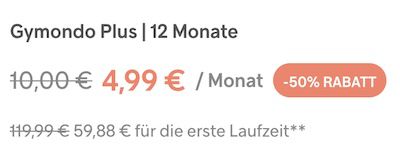 🤯 Nur 4,99€ mtl. 💪 50% Rabatt auf Gymondo Plus Online Fitness Paket (statt 120€)
