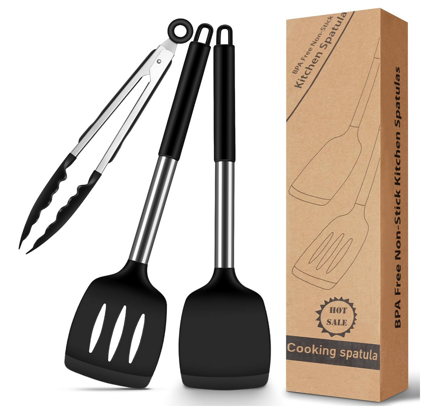 Cheerhom 3 teilg. Silikon Pfannenwender und Küchenzangen Set für 10,19€ (statt 15€)