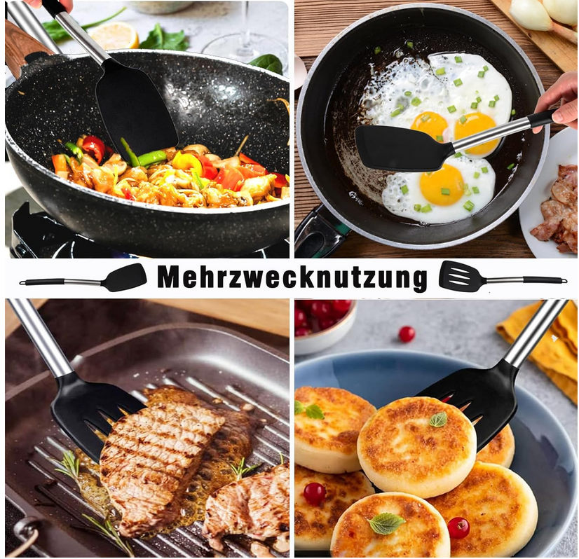 Cheerhom 3 teilg. Silikon Pfannenwender und Küchenzangen Set für 10,19€ (statt 15€)