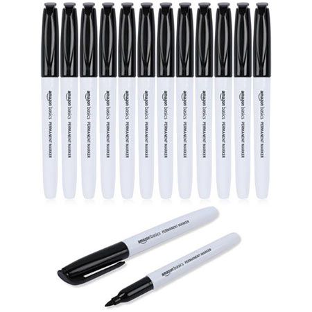 12er Pack Amazon Basics Permanentmarker, Schwarz ab 6€ (statt 9€)