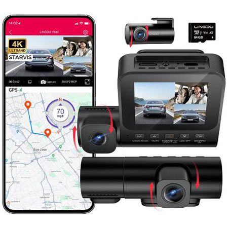 Lingdu V620 Dashcam mit 4K + 1080P inkl. SD-Karte für 71,99€ (statt 120€)