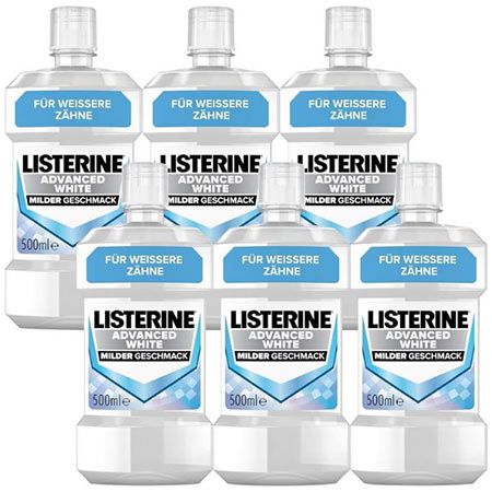 😁 6er Pack Listerine Advanced White Mild  Mundspülung ab 19,39€ (statt 30€)