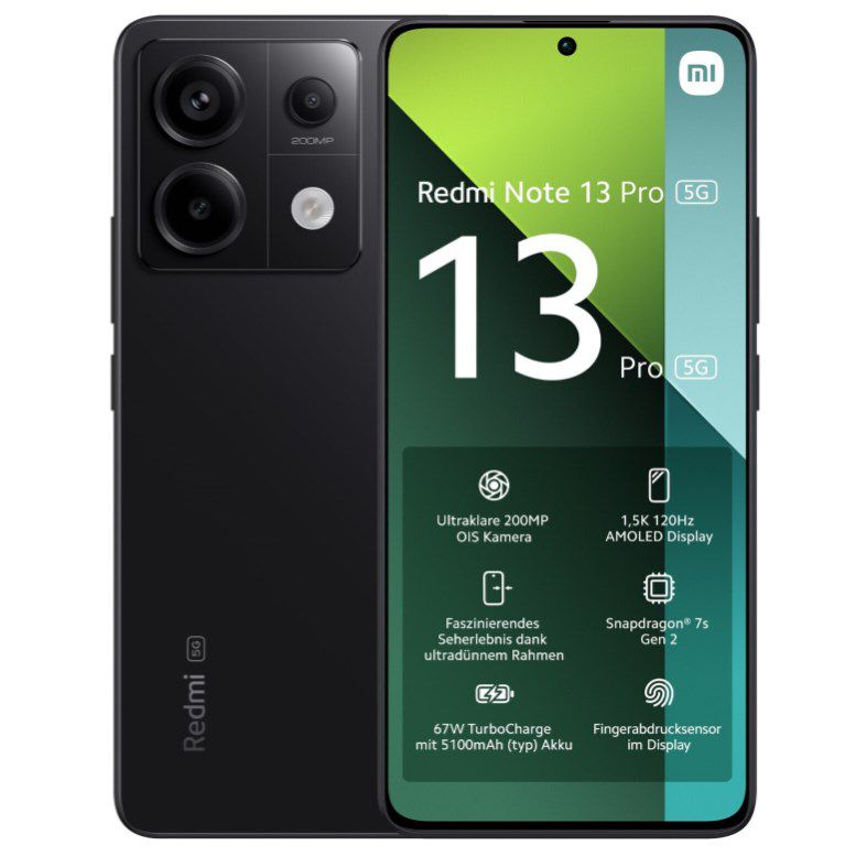 🎉 KNALLER! Xiaomi Redmi Note 13 Pro 5G für 1€ +o2 25GB 5G/Flat für 14,99€ mtl.
