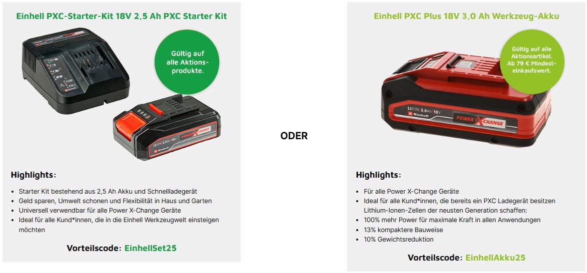Einhell TE CL 18/2000 LiAC Akku Lampe mit 2.000lm + 2,5Ah Starter Kit für 59,99€ (statt 69€)