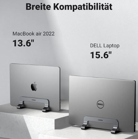 UGREEN Vertikaler Laptop Ständer aus Aluminium bis 15,6 für 11,96€ (statt 18€)