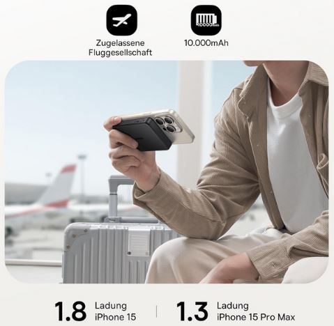 Baseus Qi2 Magsafe Powerbank mit 10.000mAh für 24,22€ (statt 40€)
